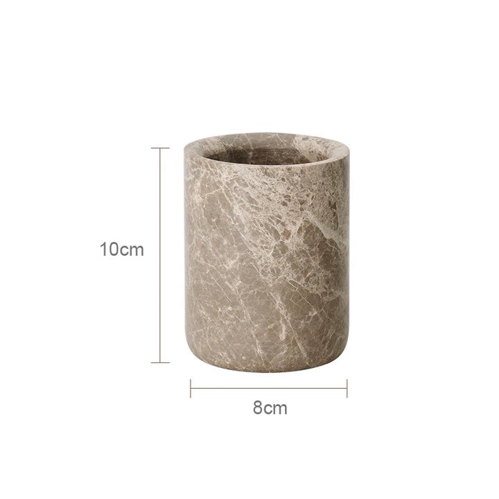 Emperador Marble Bathroom Set – Natural Stone Soap Dish & Tray