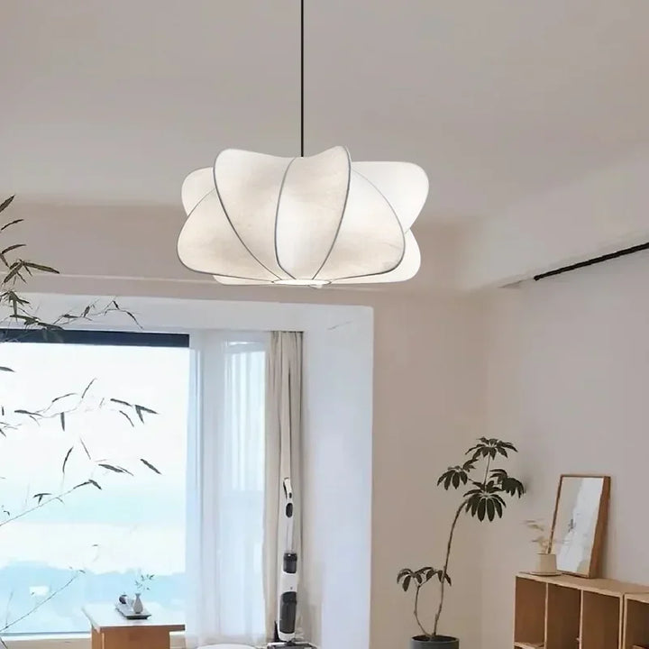 Wabi Sabi Silk LED Pendant Light – Japanese Style Lamp