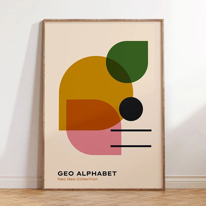 Retro Bauhaus Canvas Print – Abstract Geometric Wall Art