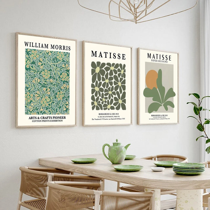 Green Abstract Bauhaus Canvas Poster for Wall Decor