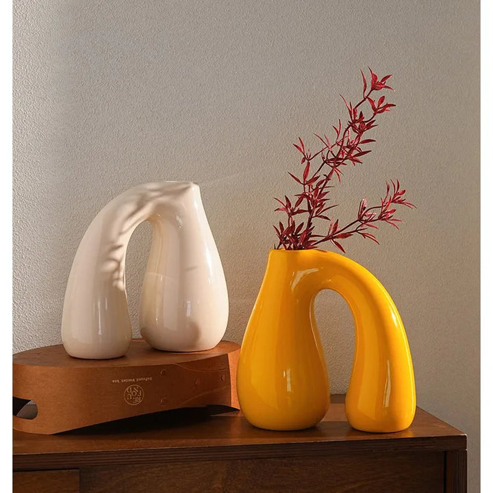 Nordic Chic Ceramic Vase – Modern Centerpiece Decoration