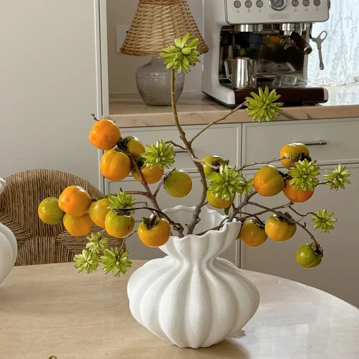 Handmade Folded Ceramic Vase – Modern Decorative Flower Pot for Tabletop & Home Decoration