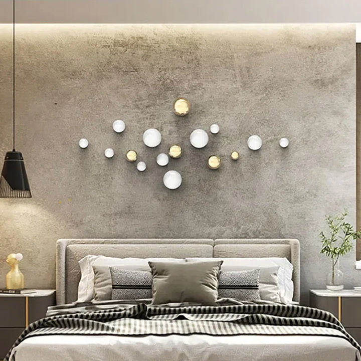 Golden and Silver Ball Wall Hanging Set – Modern Decor