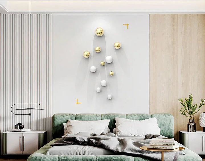Minimalist Decorative Ball Wall Hanging – Modern Aesthetic Room Ornament