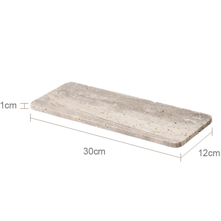 Grigio Travertine Bathroom Set – Antique Natural Stone Accessories with Soap Dispenser, Tray, Diffuser & More