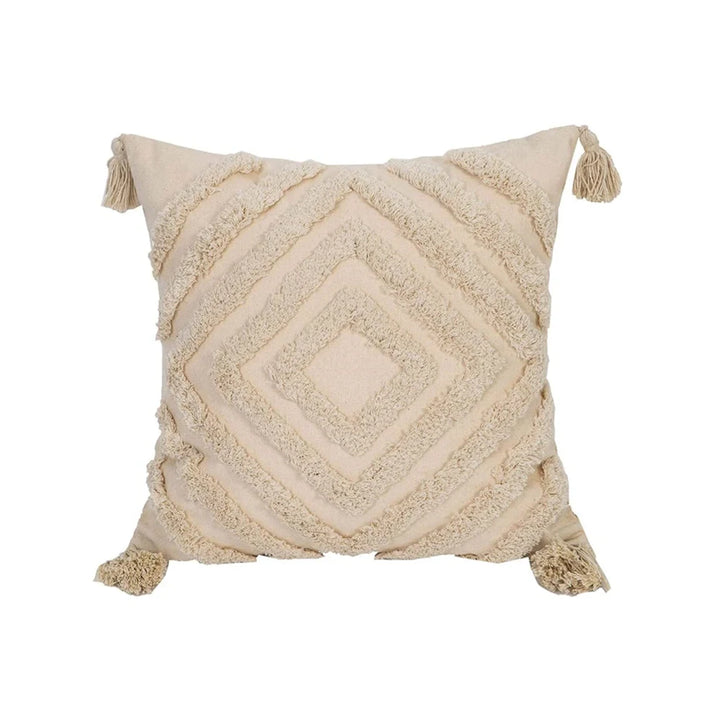 Boho Chenille Tufted Cushion Cover – Luxury with Tassels