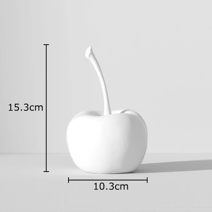 Black & White Stripe Fruit Statue – Modern Resin Decor
