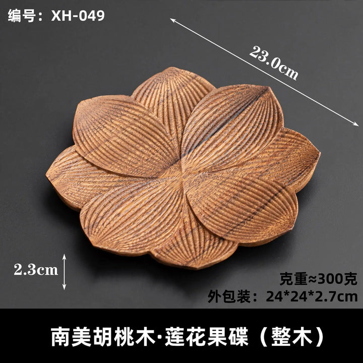 Walnut Leaf Wooden Tray – Japanese Decorative Platter