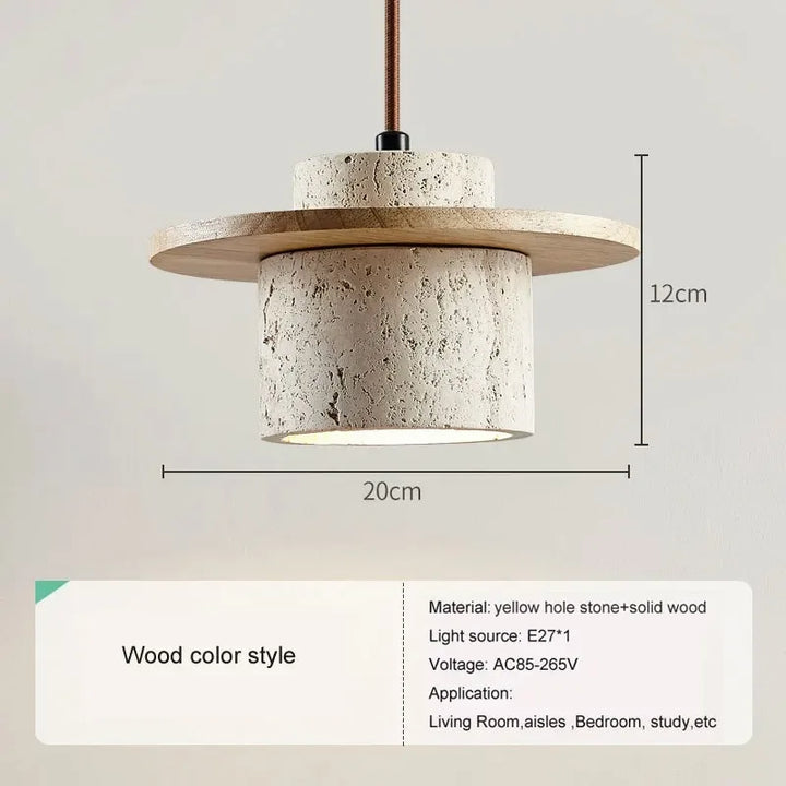 Japanese Minimalist Stone Pendant Light – LED Indoor Lamp