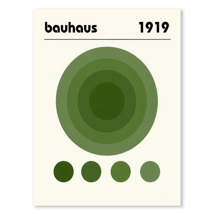 Green Abstract Bauhaus Canvas Poster for Wall Decor