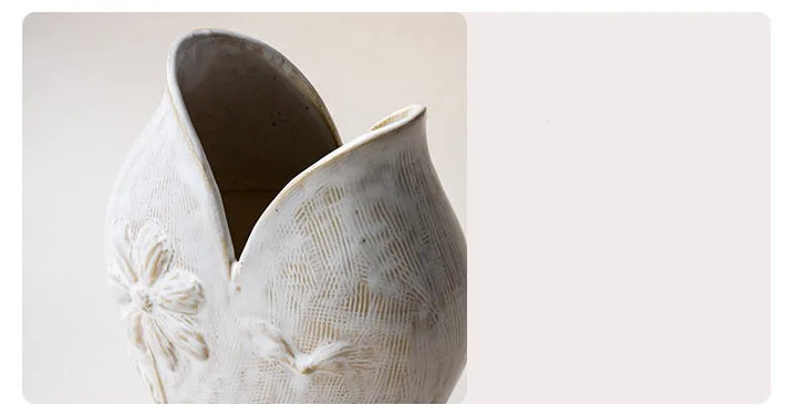 Retro Ceramic Fish Vase – Wabi Sabi Tabletop Centerpiece