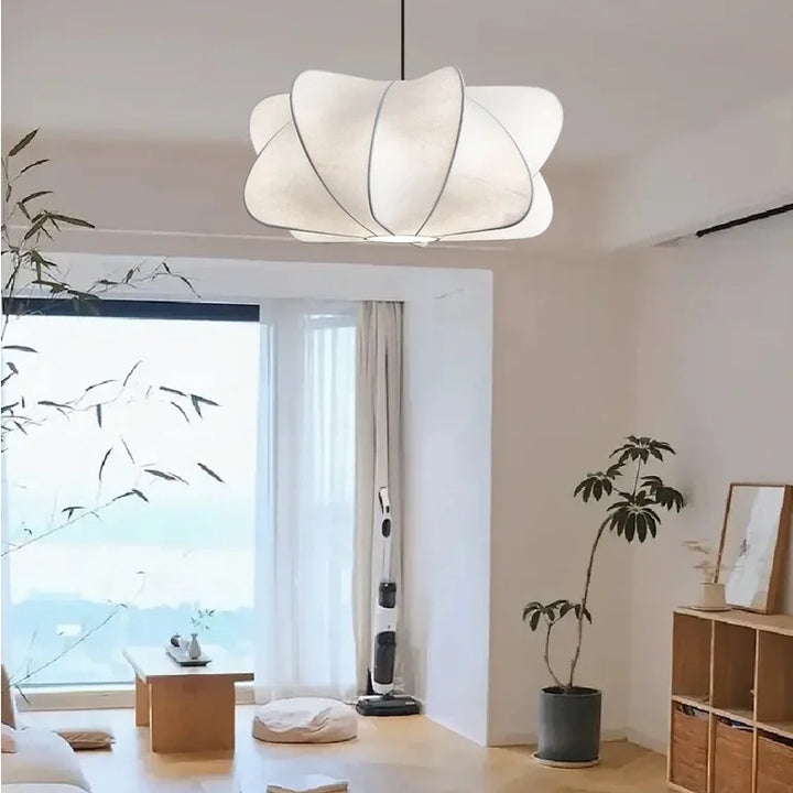 Wabi Sabi Silk LED Pendant Light – Japanese Style Lamp