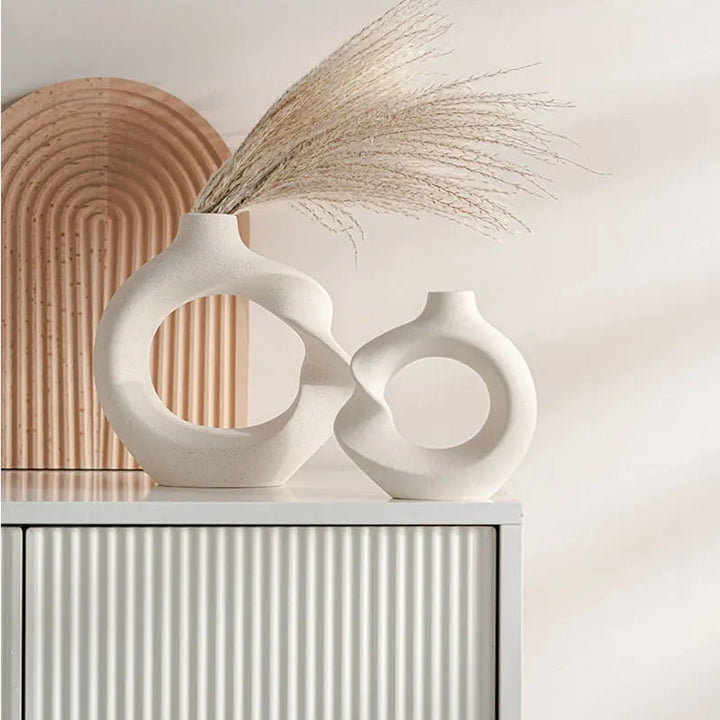 Twisted Ceramic Vase – Nordic Modern Minimalist Decor