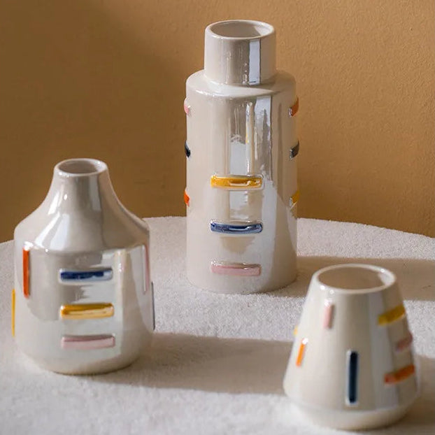Colorful Ceramic Dopamine Vase – Modern Table Decor