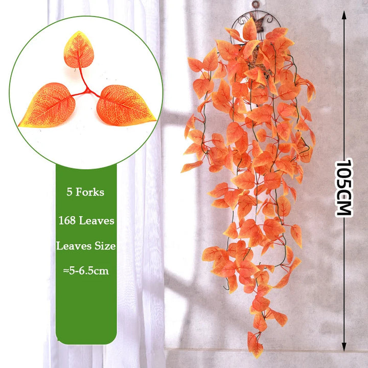 105cm Artificial Ivy Vine – 5 Forks Green Hanging Plant