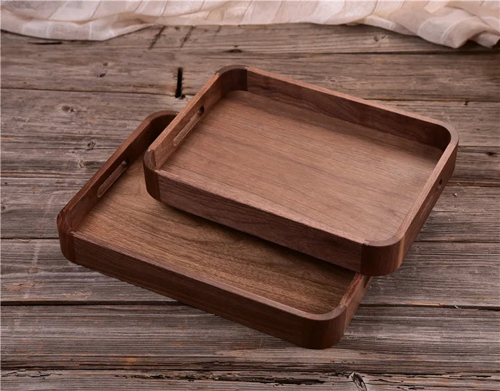 Black Walnut Wood Tray – Handcrafted Mortise & Tenon Design