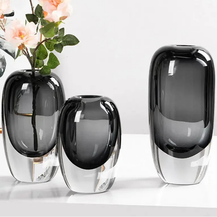 Transparent Crystal Glass Vase – Modern Flower Arrangement Decor