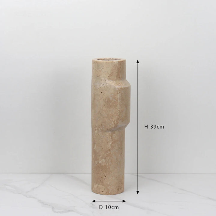 Minimalist Marble Travertine Vase – Scandinavian Table Decor