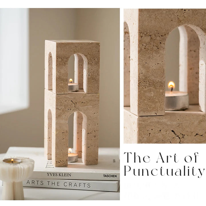 Archway Travertine Sculpture – Luxury Marble Home Décor