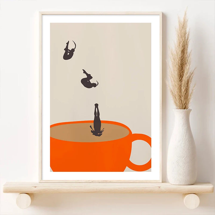 Funny Girl Coffee Wall Art Canvas – Kitchen & Living Room Decor