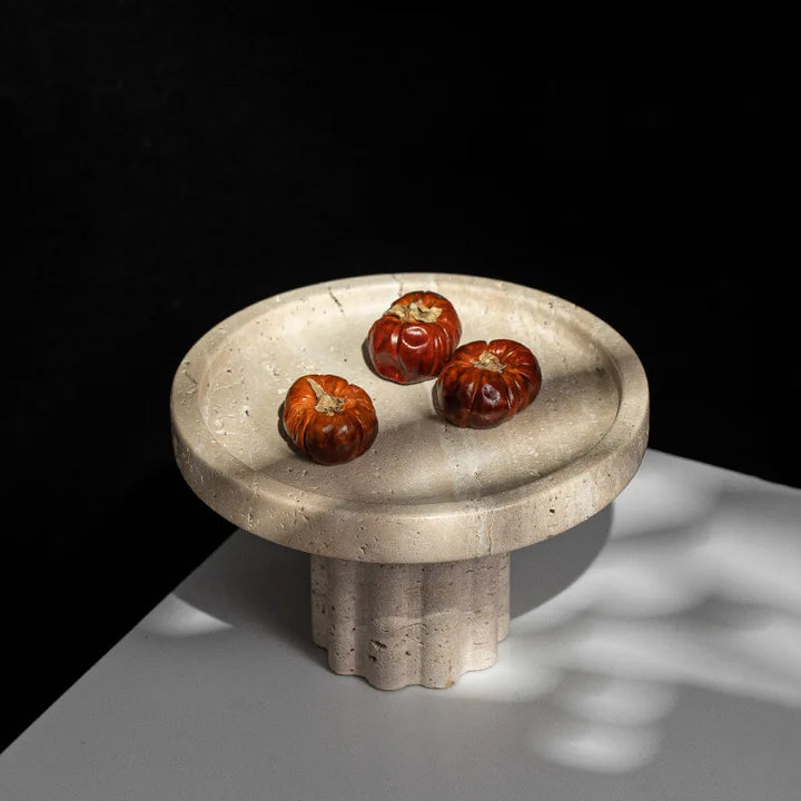 Travertine Marble Tray – Decorative Catchall for Perfume & Jewelry