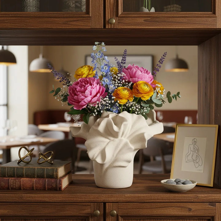 Minimalist Boho Porcelain Flower Vase for Modern Home Decor