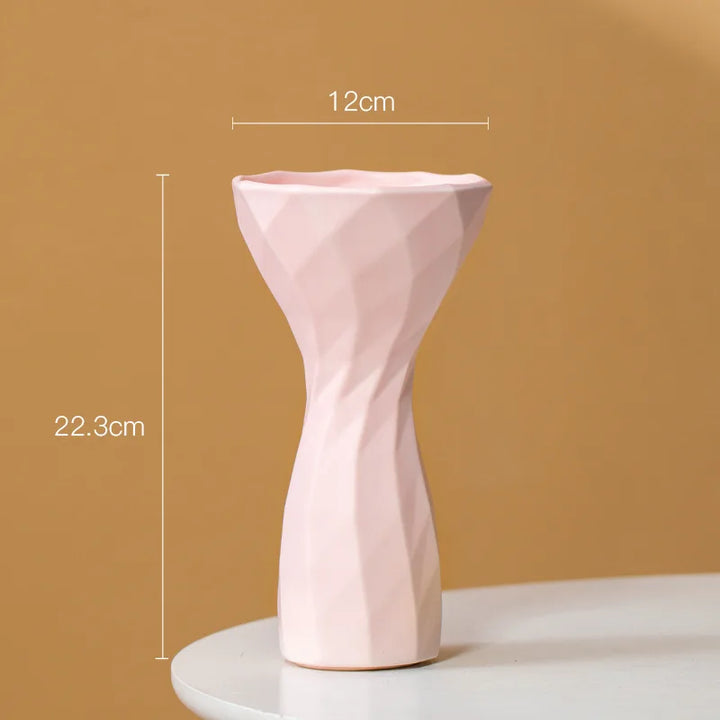 Geometric Ceramic Vase – Modern Centerpiece for Home Décor