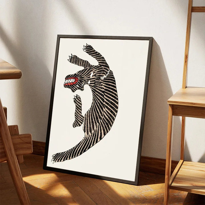 Japanese Tiger Canvas – Minimalist Animal Wall Art