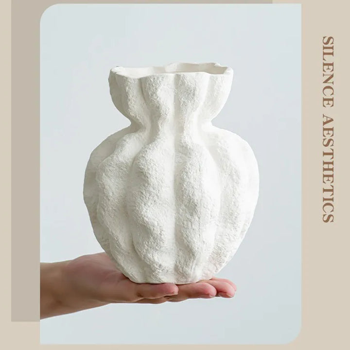 Nordic White Ceramic Vase – Modern Centerpiece Decoration