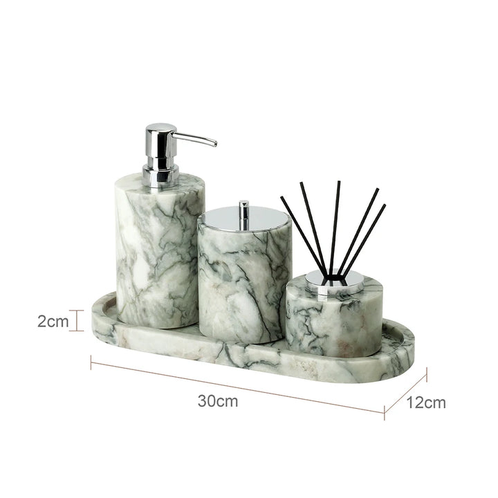 Cold Emerald Marble Bathroom Accessories Set