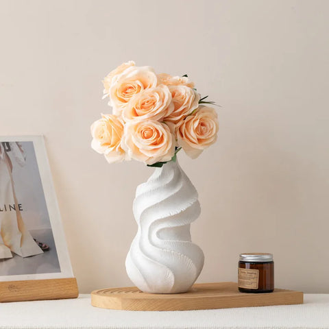 Ceramic Gourd Vase – Nordic Minimalist Flower Pot