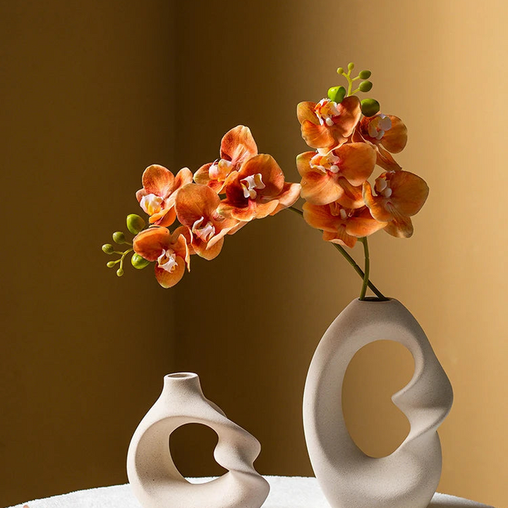 Matte Ceramic Vase Set of 2 – Nordic Pampas Grass Home Décor