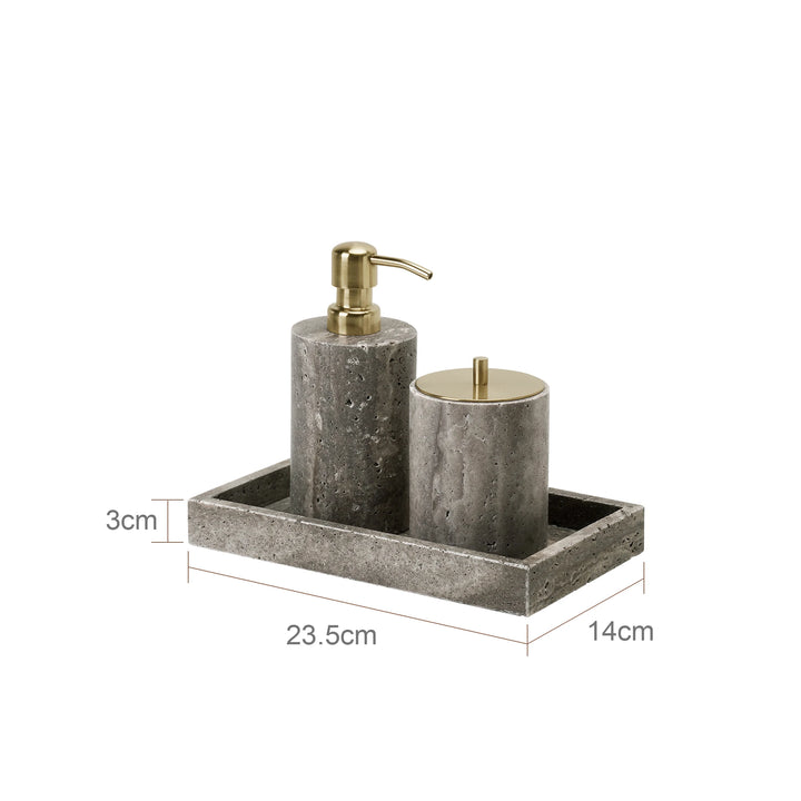 Grigio Travertine Bathroom Set – Natural Marble Accessories