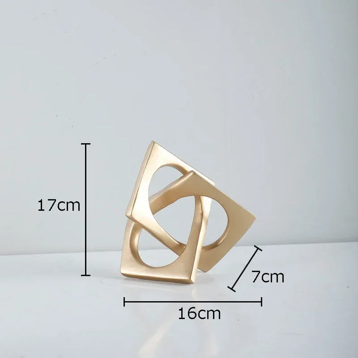 Abstract Geometric Sculpture – Modern Resin Desk Ornament