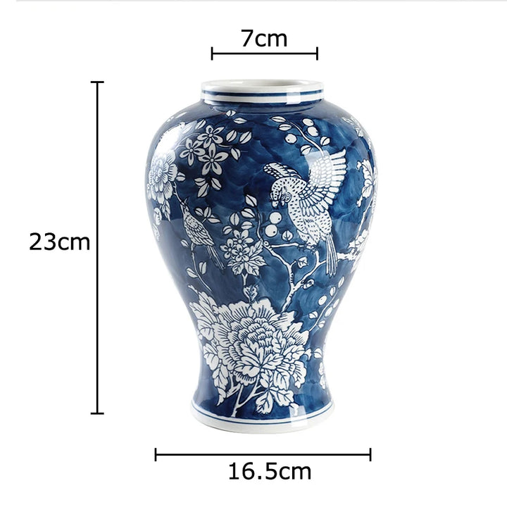 Blue and White Porcelain Vase – Classic Ceramic Table Decor