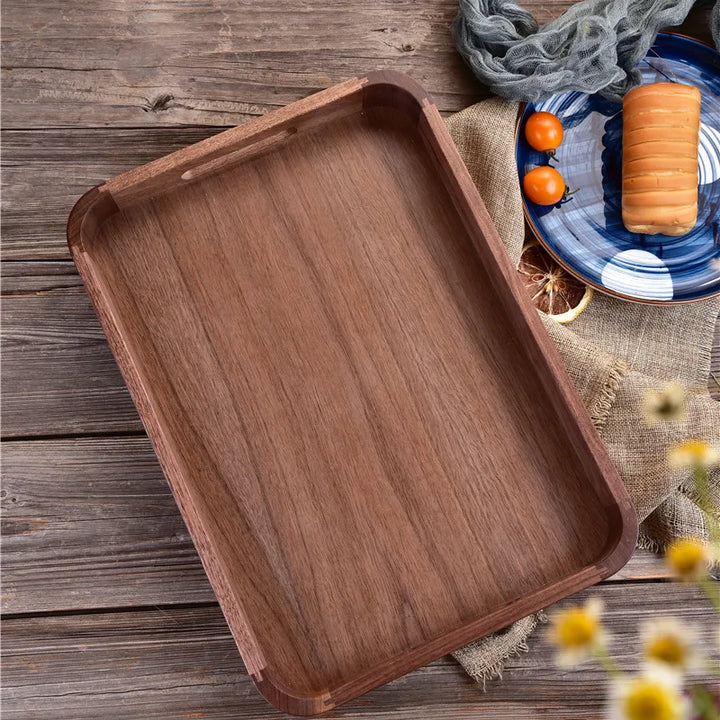 Black Walnut Wood Tray – Handcrafted Mortise & Tenon Design