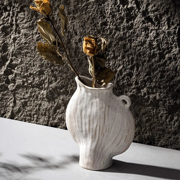 Wabi Sabi Ceramic Vase – Nordic Tabletop Home Decor