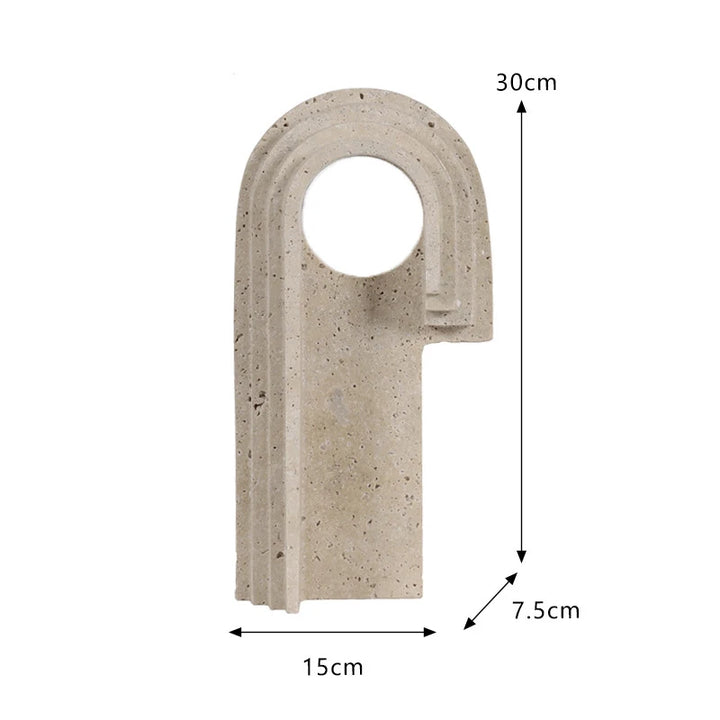 Travertine Archway Sculpture – Modern Stone Figurine for Shelf, Coffee Table, Bookshelf & TV Cabinet | Minimalist Home Decor