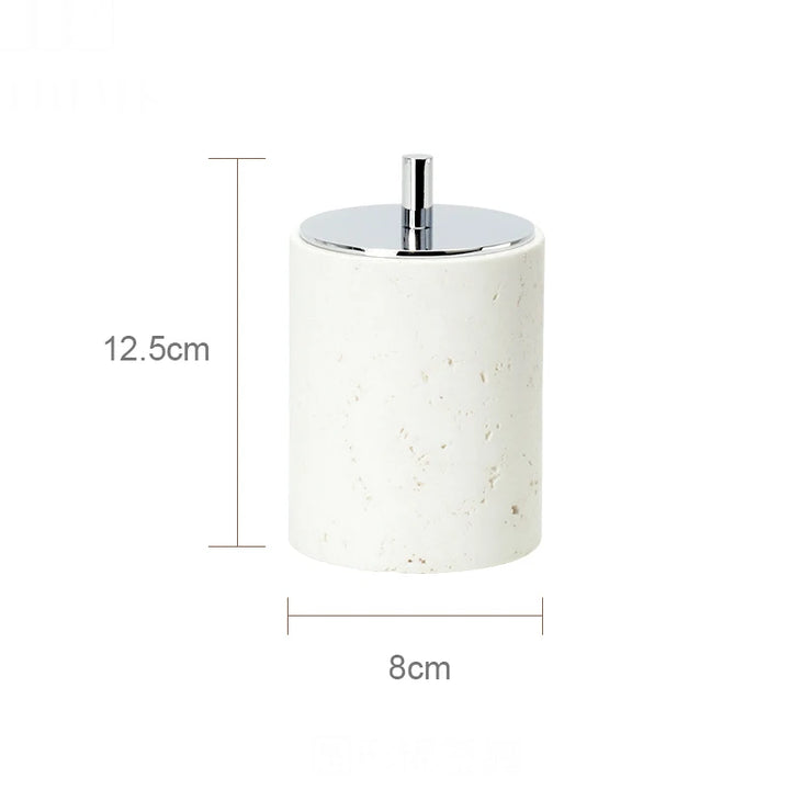 Beige Travertine Bathroom Set – Natural Marble Accessories