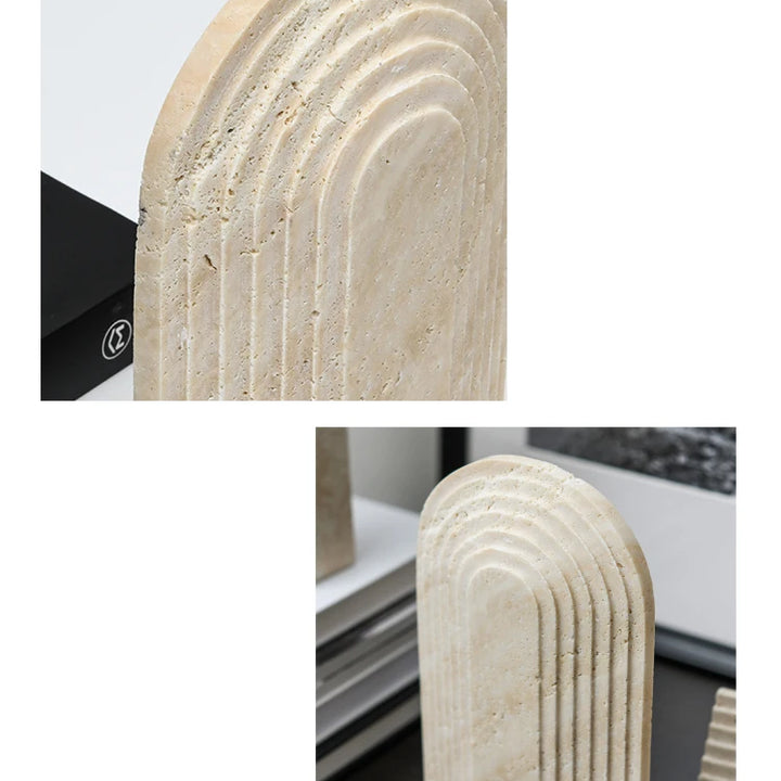Travertine Marble Arch Sculpture – Minimalist Stone Home Decor