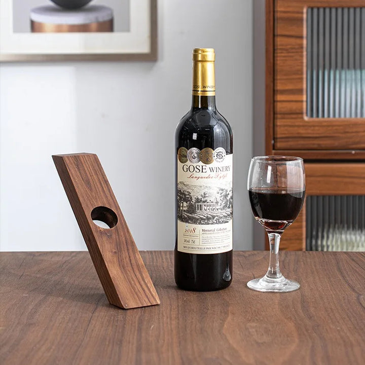Wooden Slanted Wine Rack – Modern Minimalist Bottle Stand