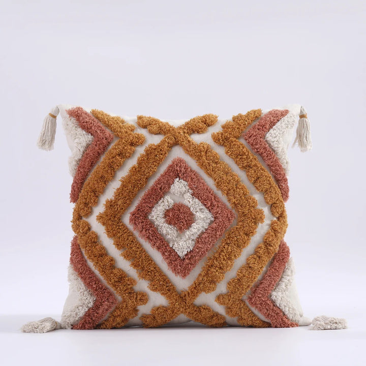 Boho Chenille Tufted Cushion Cover – Luxury with Tassels