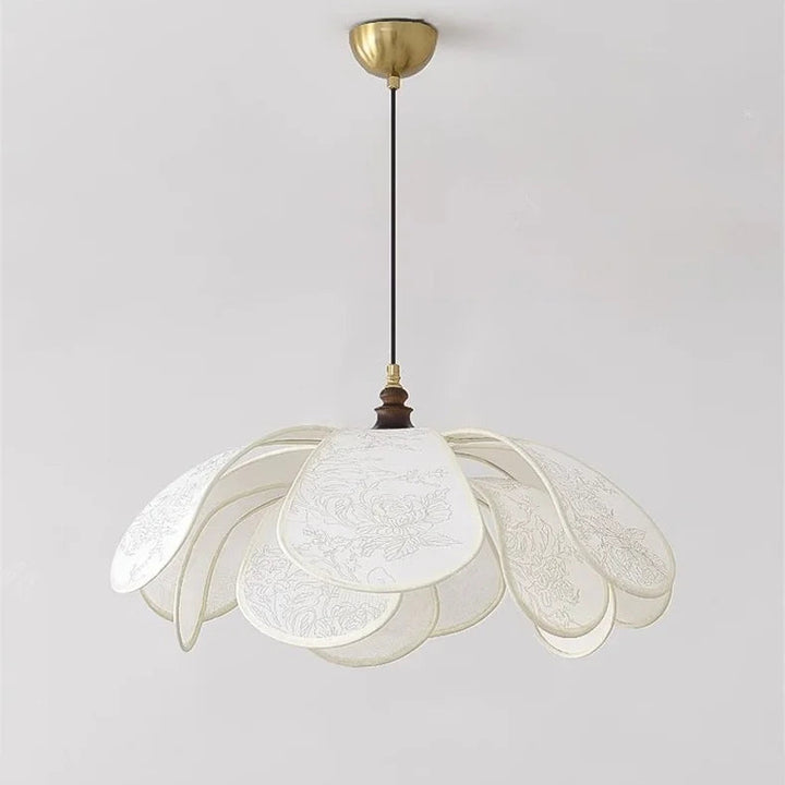 Cream Fabric Pendant Light – Nordic French Retro Chandelier