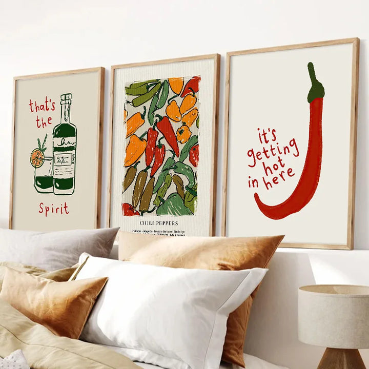 Japanese Hot Chilli Pepper Canvas Print – Kitchen Wall Art