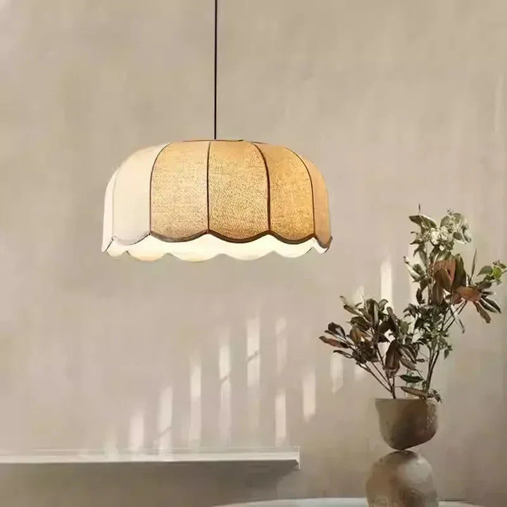 Wabi Sabi Linen Pendant Light – Nordic Minimalist Chandelier