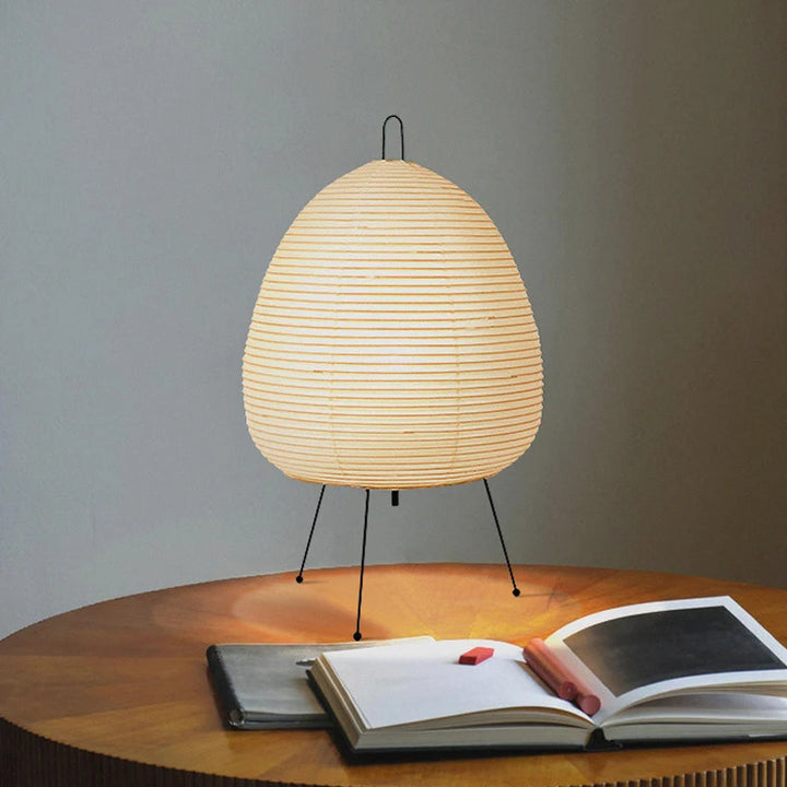 Japanese Akari Rice Paper Table Lamp – Wabi-Sabi Decor