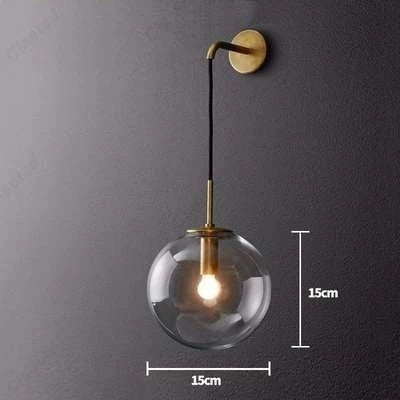 Modern LED Glass Ball Wall Lamp for Bedroom