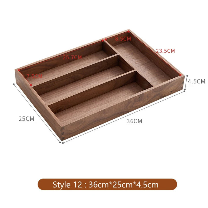 Solid Wood Organizer Box – Desk & Coffee Table Storage Tray