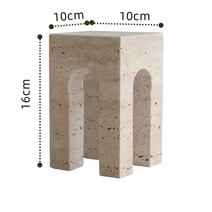 Travertine Archway Sculpture – Modern Stone Figurine for Shelf, Coffee Table, Bookshelf & TV Cabinet | Minimalist Home Decor