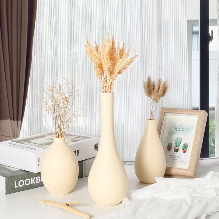 Beige Porcelain Vase – Nordic Minimalist Home Decor